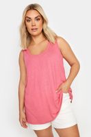 yours top sin mangas rosa con lino mujer curvy y tallas grandes yours