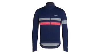 Maillot rapha brevet windstopper de manga larga azul rosa