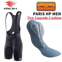 pantalones cortos de ciclismo rion para hombre pantalones cortos con pechera interfaz elastica cojin pantalones cortos acolchados de larga distancia para mtb mallas ajustadas