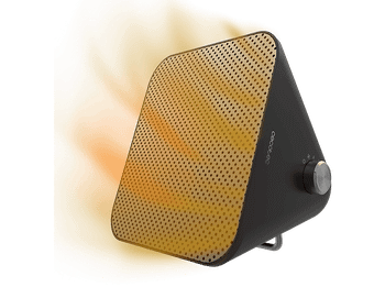 Calefactor cerámico - Cecotec ReadyWarm 1500 Max Ceramic Design Black, W, 3 modos, 15 m², Termostato regulable, Ligero, Negro