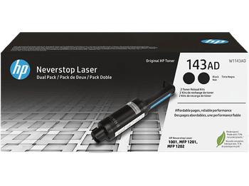 Tóner - HP NeverStop Combo 2 pack 143AD, Negro, W1143AD