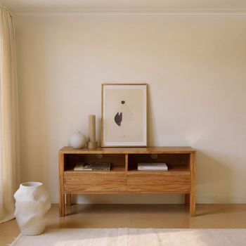 Mueble de tv de teca maciza 100 cm