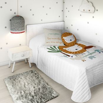 Colcha Bouti Reversible Jungla Niño A Cama 90
