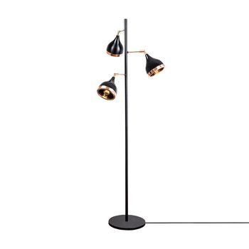 Lámpara De Pie Yildo-7021 Cobre Negro Metal Diámetro 52x163 Cm