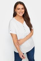 yours camiseta blanca de algodon con jaretas mujer curvy y tallas grandes yours