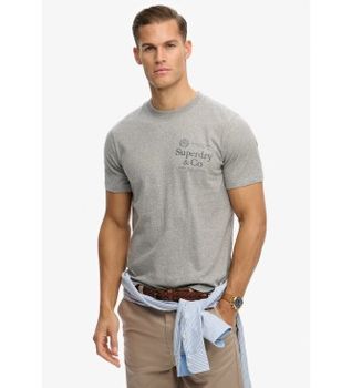 Superdry para hombre. M1012392A Camiseta 1954 Company Relaxed gris (S), Casual, Algodón, Manga corta