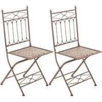 set de 2 sillas plegables asina metal marron antiguo 40x42x94 cm clp
