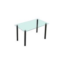 mesa de comedor fija con sobre de cristal 140x80 cm yuri negro 140 x 75 x 80 cm