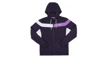 Sudadera de carreras con capucha y cremallera azul marino para mujer kenny