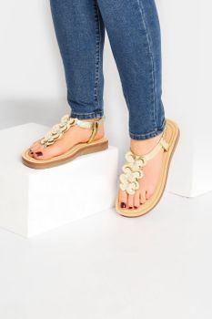Sandalias Doradas Mariposas En Ancho Especial