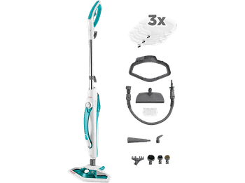 Escoba de vapor - Polti Vaporetto SV450 Double, 0.3 l, 1500 W, Hasta 5 bares, 2.7 m², Blanco y verde