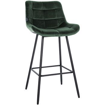 Taburete De Bar Weston Terciopelo Verde Oscuro 56x49x104 Cm Clp