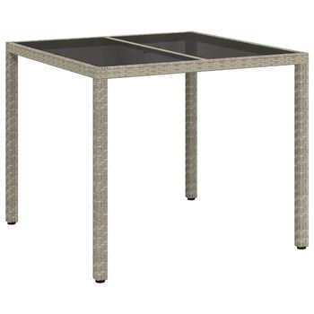 Mesa De Jardín | Mesa De Exterior Gris 90 X 90 X 75 Cm Ratán Sintético