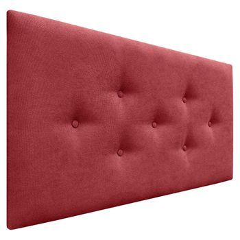 Dhome Cabecero De Tela Acualine Con 3 Hileras Intercaladas De Botones Y Patas Cabezal Tapizado Cama Lujo(rojo, 105cm)