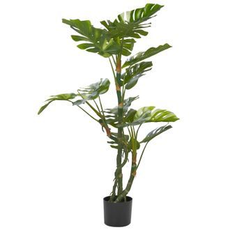 Planta Artificial En Maceta Para Interior Maceta Moderna De Plástico Negro 135 Cm Monstera Plant