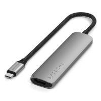 hub satechi 4 puertos 10 gbps usb-c st-p4sm con hdmi 4k y power delivery 100w