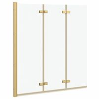mampara de ducha plegable dorado 130 x 138 cm vidaxl