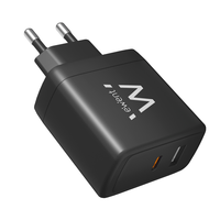 cargador de pared rapido ewent usb-a usb-c ganfast 65w negro