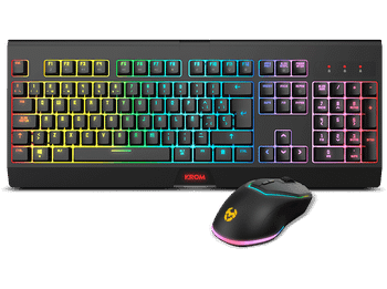 REACONDICIONADO Seminuevo Bueno Pack gaming - Krom Kabala, Wireless, Anti-ghosting, Switches membrana, Retroiluminación, Negro
