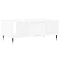 mesa de centro con cajon y 2 compartimentos diseno moderno y contemporaneo 90 x 50 x 365 cm madera de ingenieria blanca y metal dec038002