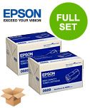 original multipack epson workforce al-mx300dn printer toner cartridges 2 pack -c13s050689
