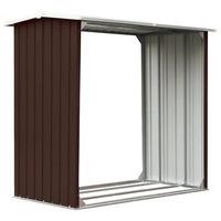 caseta jardin para lena acero galvanizado marron 172x91x154 cm vidaxl
