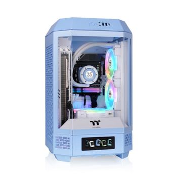 Torre Thermaltake Mini Tower Azul SPCC Pantalla LCD Ventana Lateral Mini-ITX