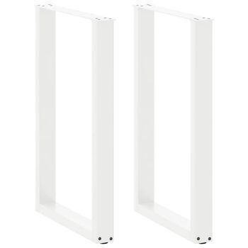 Patas De Mesa De Centro Forma U 2 Uds | Patas Para Mesa Acero Blanco 60x(90-91) Cm Cfw654713