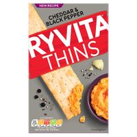 ryvita cheddar  cracked black pepper thins