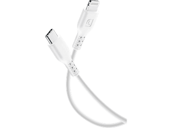 Cable USB-C a Lightning- CellularLine, POWER, Tipo C Lightning, 120 cm, 27W, Blanco