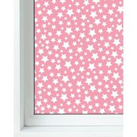 panorama vinilo ventanas rosa 73x300cm estrellas