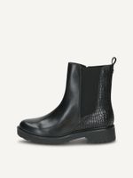 caprice chelsea boot black made of leather and synthetic without heel size 37