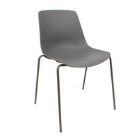 silla en polipropileno y metal - asiento de diseno ideal para comedor y cocina - 55 x 82 x 51 cm - color gris oscuro