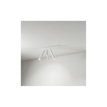 Aplique Led 3 Luces Bambu Orientable Cilíndrico Blanco Perenz