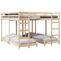 estructura de litera triple natural 80  200 x 200 cm vidaxl