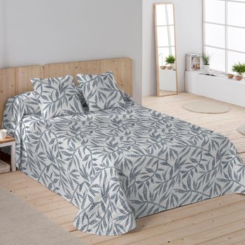 Sandal - Colcha Bouti Estampada - Microfibra - Extra - Suave - Gramaje 70 Gramos - Cama 180 - Wakia Blue