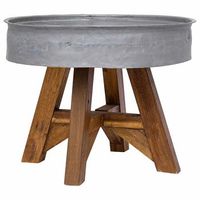 mesa de centro de madera reciclada mixta plateado 60x45 cm vidaxl