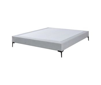 Cama doble lilla con revestimiento de textil 180x200 cm - gris claro [en.casa]