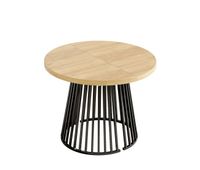 mesa de comedor extensible redonda 100-176max cm de mdfnatural