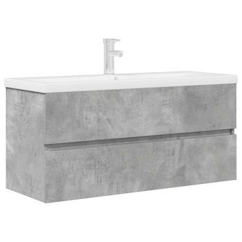 Set Muebles De Baño | Armario De Baño 2 Piezas Madera Contrachapada Gris Hormigón
