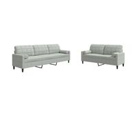 vidaxl juego de sofas con cojines 2 piezas terciopelo gris claro