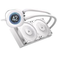 refrigeracion liquida corsair nautilus 240 rs lcd 240mm 2 ventiladores ips blanco