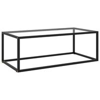 mesa de centro negra con vidrio templado 100x50x35 cm vidaxl