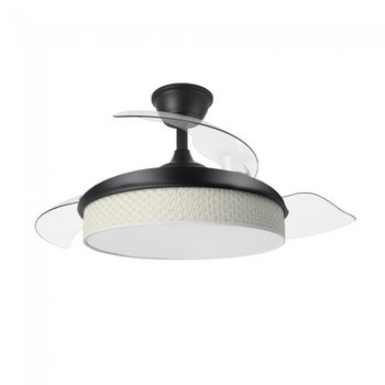 Ventilador led aspas plegables moda mini cañizo blanco (72w)
