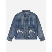 evisu cazadora vaquera 2eshtm6dj1008 multi pocket denim jacket-indm mid tone indigo para hombre