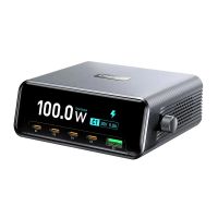 gan tech wlx-60d 265w cargador usb pd de 5 puertos con pantalla de potencia inteligente de 23 pulgadas usb-a4usb-c p