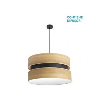 Colgante Colet 3xe27 Negro/madera Clara Regx60x60 Cm
