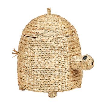 Cesta De Mimbre De Fibra De Jacinto De Agua Conforma De Tortuga Natural Montagu
