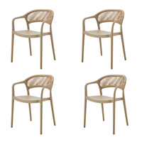 pack 4 sillas jardin verona color arena fabricadas 100 en polipropileno y cuerda sintetica modelo apilable eme mobiliario