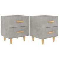pack 2 uds mesita de noche  mesa auxiliar  mesilla gris hormigon 40x35x475 cm